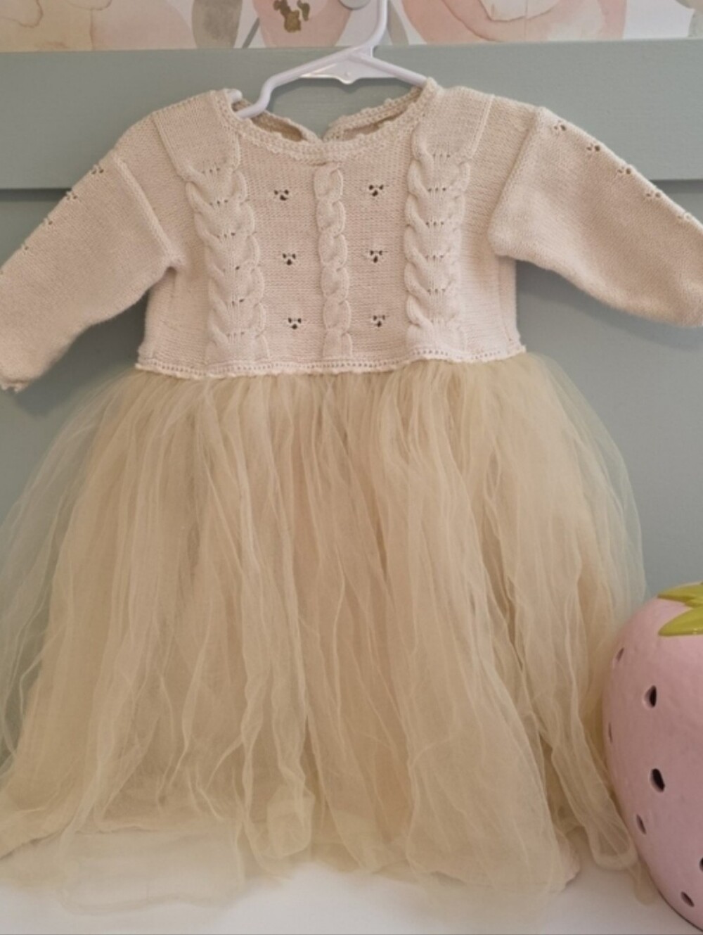 Wild wawa 2/3 tulle crochet cream dress boho Bohemian cotton 2t 3t Fall Winter